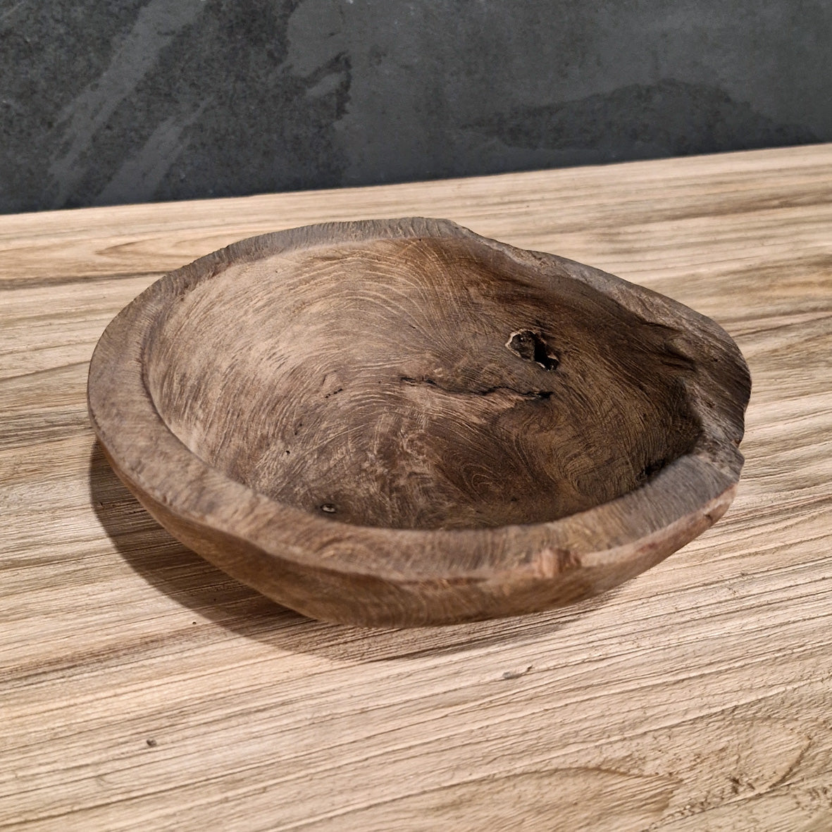 Schale aus Teakholz für Badgestaltung, 20x7 cm, natürliche Holzoptik, dekorative Badaccessoire in verschiedenen Größen