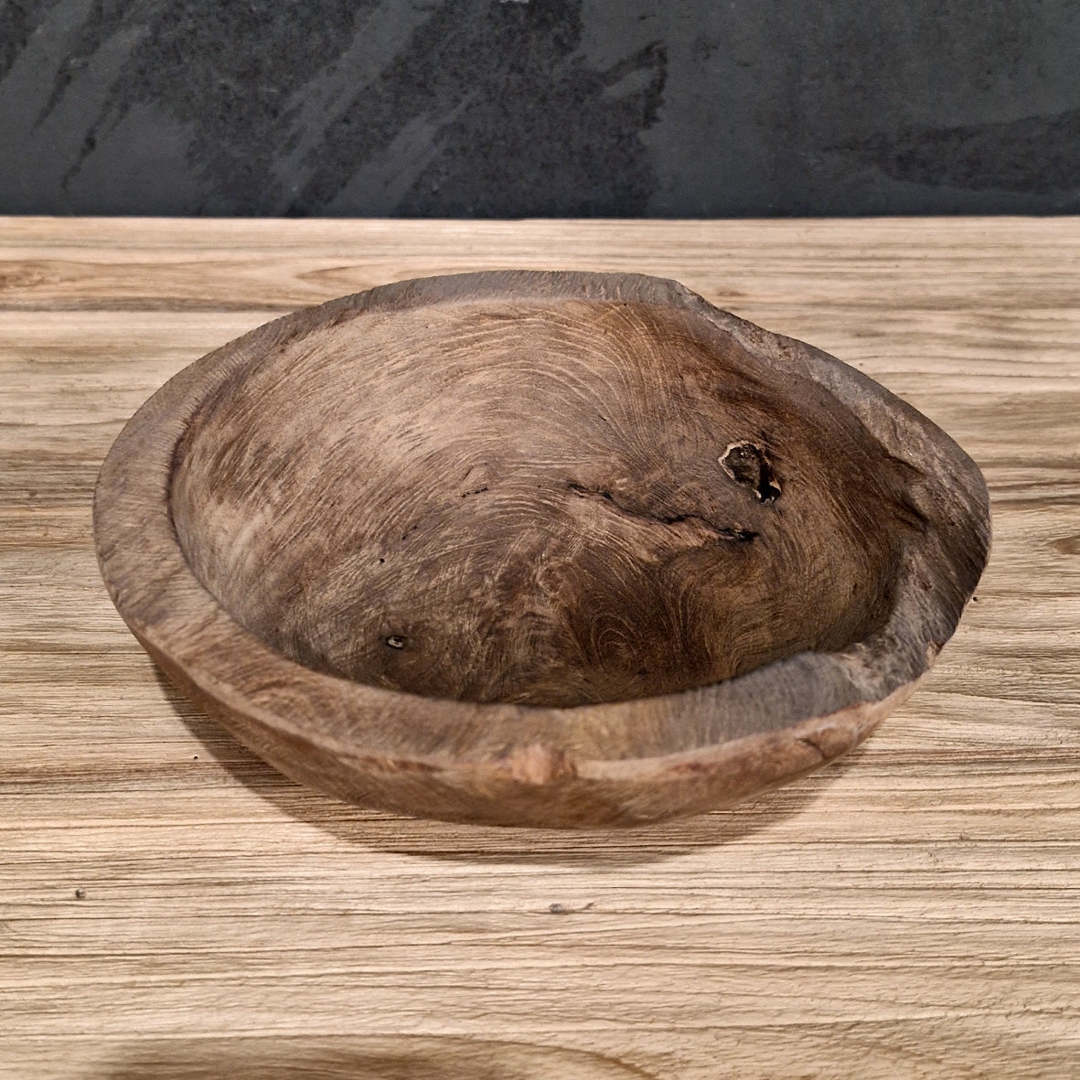 Dekorative Teakholz-Schale für Badgestaltung, 20x7 cm, in verschiedenen Größen, natürliche Holzoptik, elegante Badaccessoire