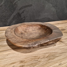 Schale aus Teakholz für Badgestaltung, Maße 29x26x6cm, natürliche Holzoptik, vielseitige Dekorationsmöglichkeit