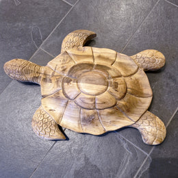 Liegende Schildkröte Groß | Recyceltem Teakholz |