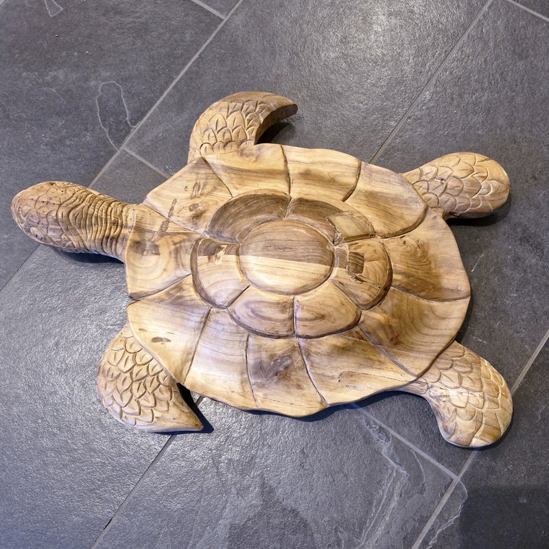 Liegende Schildkröte Groß | Recyceltem Teakholz |
