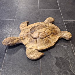 Liegende Schildkröte Groß | Recyceltem Teakholz |