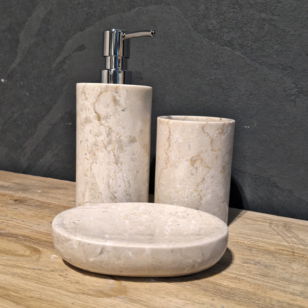 Beiger Marmor | Gerade | 3-teiliges Set