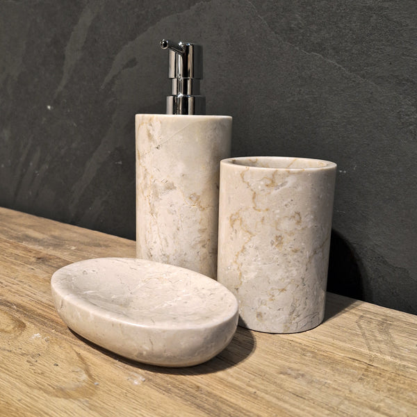 Beiger Marmor | Gerade | 3-teiliges Set