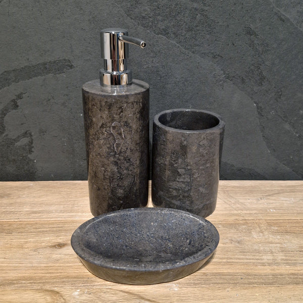 Schwarzer Marmor | Gerade | 3-teiliges Set