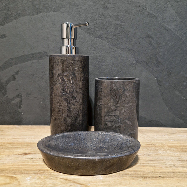 Schwarzer Marmor | Gerade | 3-teiliges Set