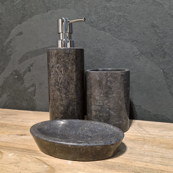 Schwarzer Marmor | Gerade | 3-teiliges Set