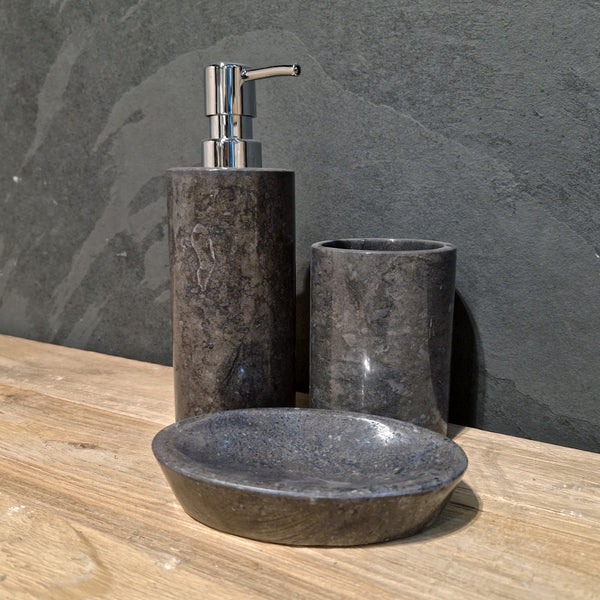 Schwarzer Marmor | Gerade | 3-teiliges Set