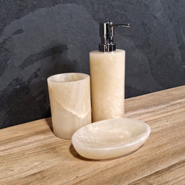 Beiger Onyx | Gerade | 3-teiliges Set - Badgestaltung