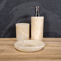Beiger Onyx | Gerade | 3-teiliges Set - Badgestaltung