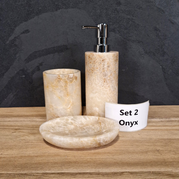 Beiger Onyx | Gerade | 3-teiliges Set