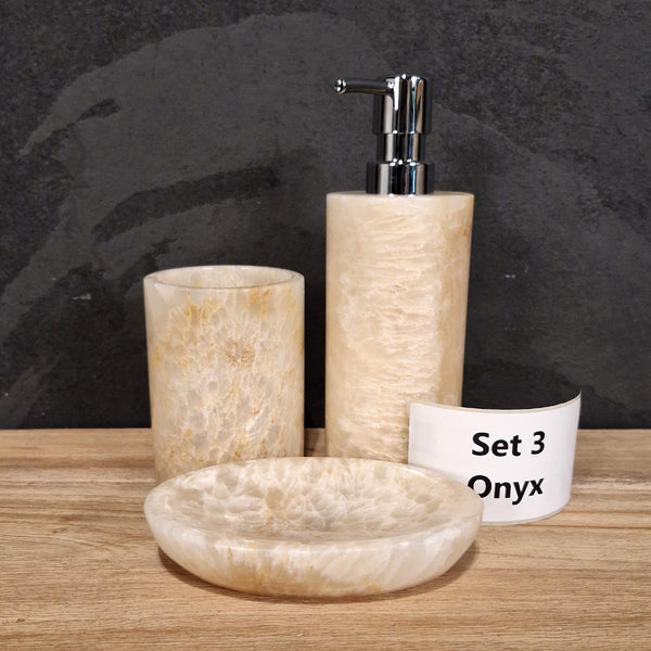 Beiger Onyx | Gerade | 3-teiliges Set