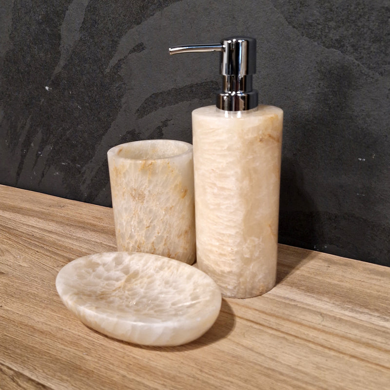 Beiger Onyx | Gerade | 3-teiliges Set - Badgestaltung