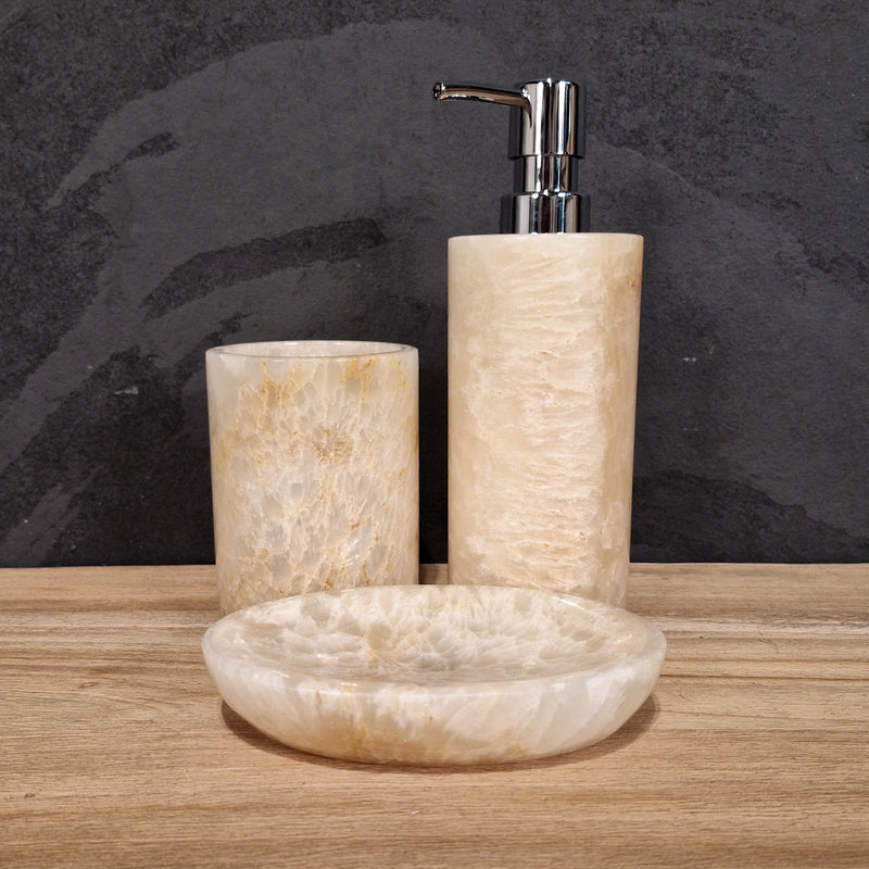 Beiger Onyx | Gerade | 3-teiliges Set - Badgestaltung