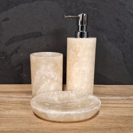 Beiger Onyx | Gerade | 3-teiliges Set - Badgestaltung