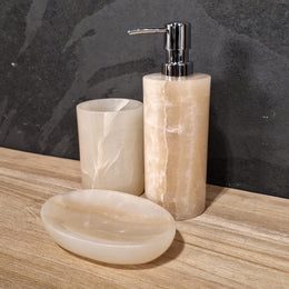 Beiger Onyx | Gerade | 3-teiliges Set - Badgestaltung