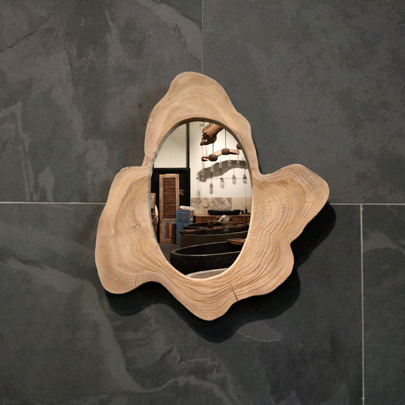 Wandspiegel Badspiegel | Nr. 3 - 24 | Recyceltes Teakholz | Verschiedene Größen - Nr. 16 - 47 x 50 x 4 cm
