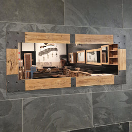 Wandspiegel Badspiegel | S 1-11 | Recyceltes Teakholz | Verschiedene Größen - Sample 1 - 160 x 70 x 4 cm - Badgestaltung