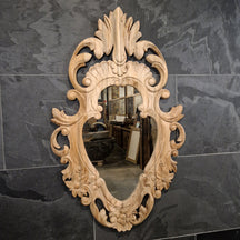 Wandspiegel Badspiegel aus recyceltem Teakholz, rechteckig, 72x115x3 cm, Baumstumpf, für Badgestaltung