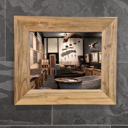 Badspiegel | Recyceltes Teakholz | Unikat | Verschiedene Größen - 60 x 80 cm - Badgestaltung
