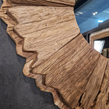 Wandspiegel Badspiegel aus recyceltem Teakholz, quadratisch, mit Blumenmuster, verschiedene Größen, für moderne Badgestaltung