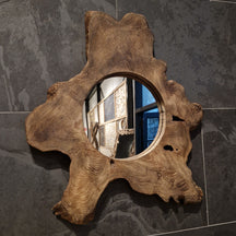 Wandspiegel Badspiegel aus Baumstumpf, rechteckig, mit Holzrahmen, in verschiedenen Größen, für Badgestaltung