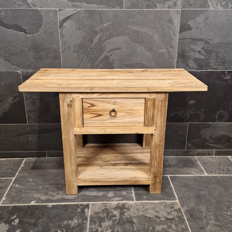 Unterschrank aus Teakholz | Badezimmermöbel im Naturstil | Model 1-4 - 120 x 45 x 80 cm - Badgestaltung