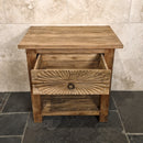 Unterschrank mit Carving Schublade | Recyceltes Teakholz | Sulawesi 1