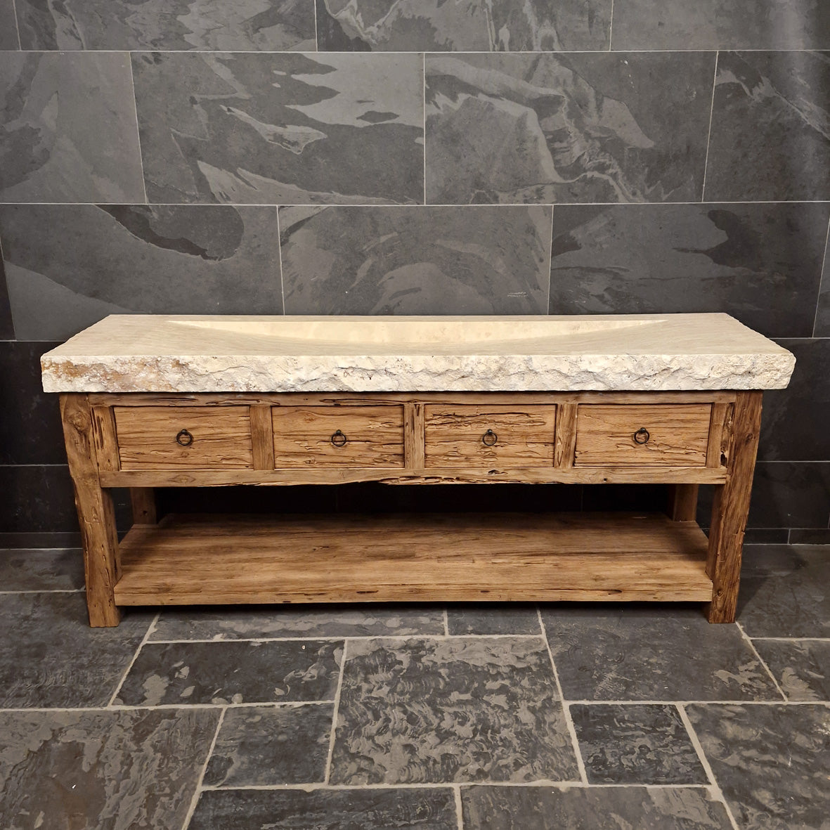 Teak Badunterschrank mit Waschtisch | Langlebig und einzigartig | Model 4 - Badgestaltung