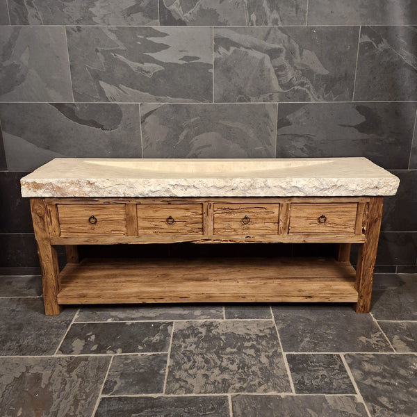 Teak badkamermeubel met wastafel | Duurzaam en uniek | Model 4