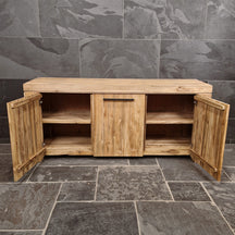 Recycelter Teak-Badunterschrank von Sumatra, robustes und natürliches Badezimmermöbel in Holzoptik, 180x52x80cm