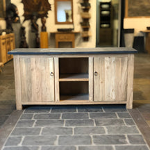 Waschtischunterschrank aus Teakholz von Borneo, 170 cm breit, mit natürlichem Massivholz-Design für Badezimmer.