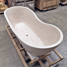 Freistehende Badewanne Thalassa Thalassa im Terrazzo Cream Design, 200x90cm, für elegante Badgestaltung.