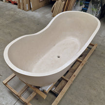 Freistehende Badewanne Thalassa Thalassa in Terrazzo-Cream, 200x90 cm, modernes Badgestaltung, elegante Badewanne.