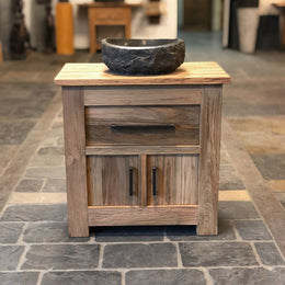 Unterschrank aus Teakholz | Naturmaterial für das Badezimmer - Badgestaltung