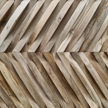 WAVE Holzverblender aus Teakholz, glatte Oberfläche, naturbelassenes Holz, perfekt für Wandgestaltung, rustikale Optik