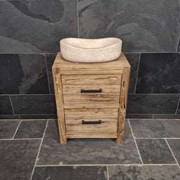 Teak Badmöbel | Kompakte Ausführung aus recyceltem Holz | Model 9 - Badgestaltung
