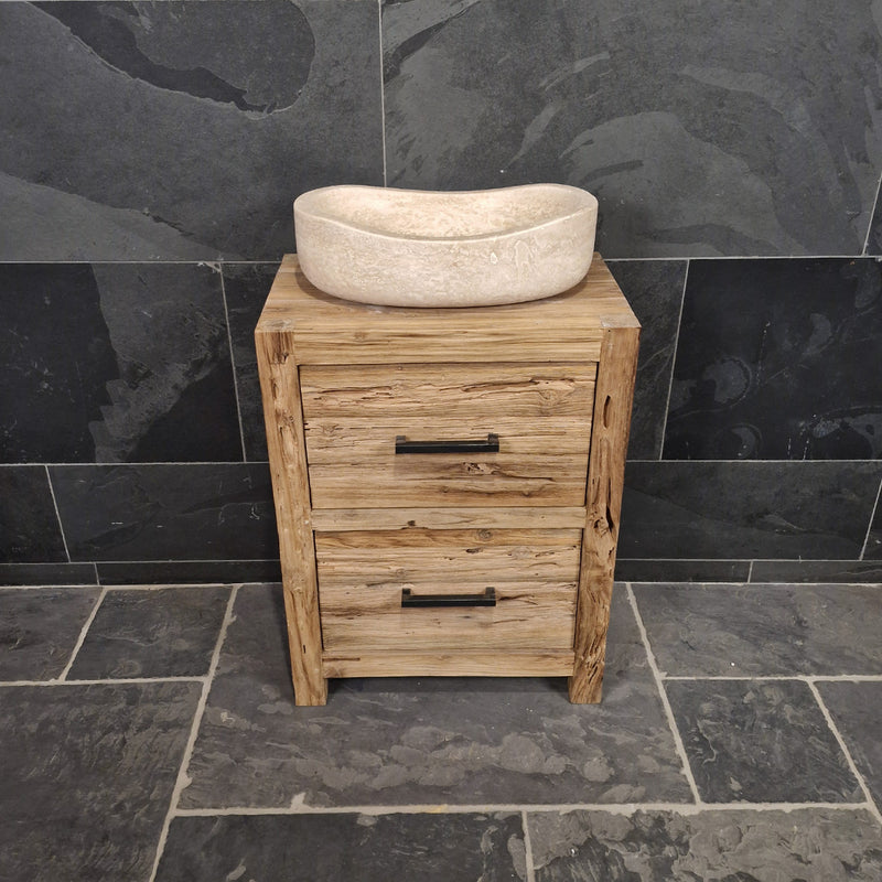 Teak Badmöbel | Kompakte Ausführung aus recyceltem Holz | Model 9 - Badgestaltung