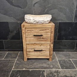 Teak Badmöbel | Kompakte Ausführung aus recyceltem Holz | Model 9 - Badgestaltung