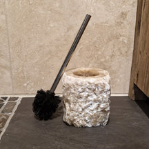 Wc Bürstenhalter aus Onyx, elegantes Badgestaltungselement mit stabilem Halter für WC-Bürste, modernes Design