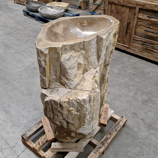 Staande wastafel | Versteend hout | 58 x 60 x 90 cm | O1 Hoekmodel