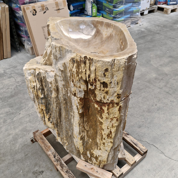 Staande wastafel | Versteend hout | 58 x 60 x 90 cm | O1 Hoekmodel