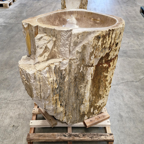 Staande wastafel | Versteend hout | 58 x 60 x 90 cm | O1 Hoekmodel