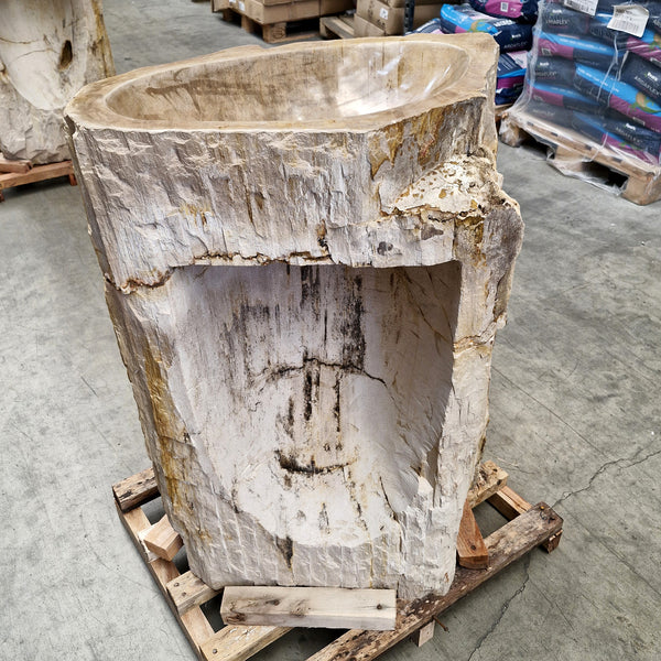 Staande wastafel | Versteend hout | 58 x 60 x 90 cm | O1 Hoekmodel