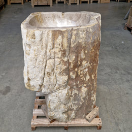 Standwaschbecken Versteinertes Holz | 65 x 55 x 90 cm | O6 - Badgestaltung