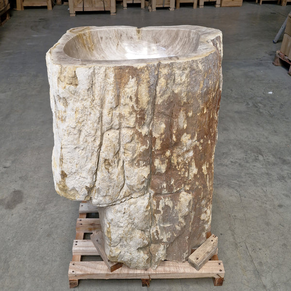 Standwaschbecken Versteinertes Holz | 65 x 55 x 90 cm | O6