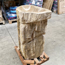 Staande wastafel | Versteend hout | 59 x 43 x 90 cm | O2 met kraangat