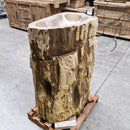 Staande wastafel | Versteend hout | 59 x 43 x 90 cm | O2 met kraangat