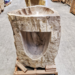 Standwaschbecken Versteinertes Holz | 67 x 56 x 90 cm | O5 - Badgestaltung