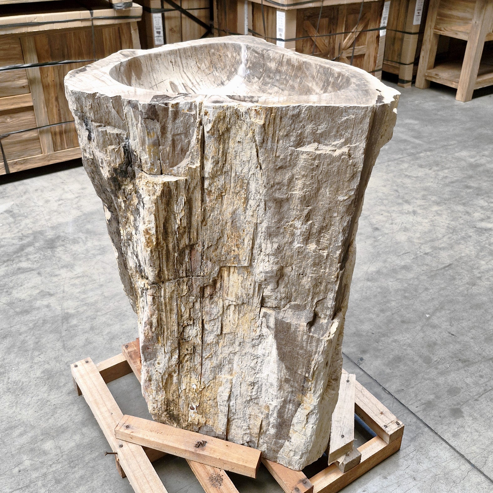 Staande wastafel | Versteend hout | 67 x 56 x 90 cm | Z11